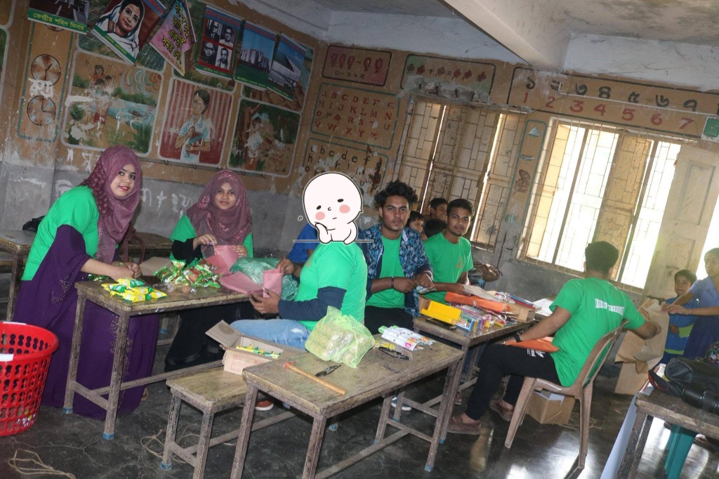 Volunteers Packing Study Kits